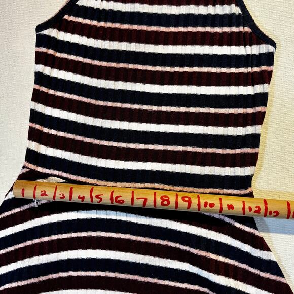 Mossimo Supply Co Mini Dress Knit Navy Burg Pink White Fit & Flaire Woman's XS - Picture 9 of 11